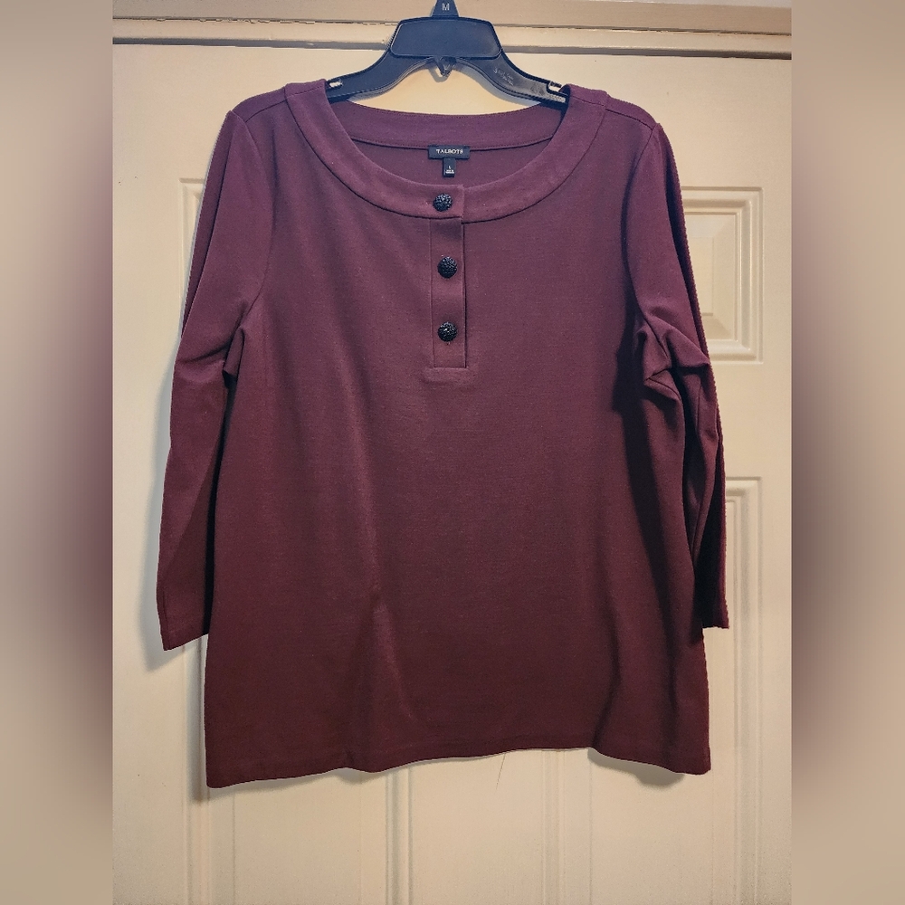 Nwot Talbots Women's Burgundy Top